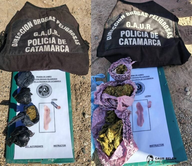 Operativo antidrogas en Belén: cuatro detenidos y secuestran marihuana, motos y celulares